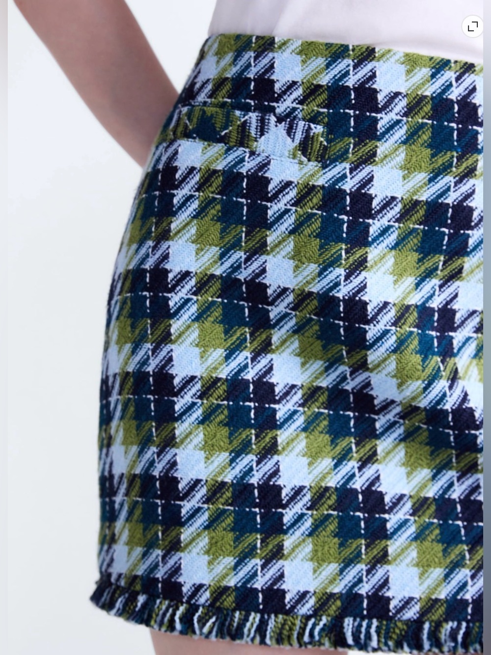 Free Assembly Women’s Tweed Mini Skirt w/ Fringe Hem - Picture 3 of 3